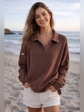 ALO Yoga Loose Terry Long Sleeve- Brownstone